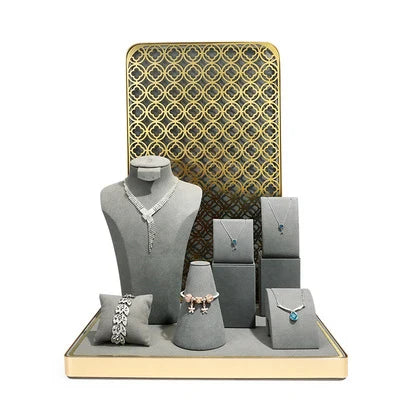 High Quality Fashion Style Jewelry Display Rack Gray Metal Jewellery Showroom Display Props