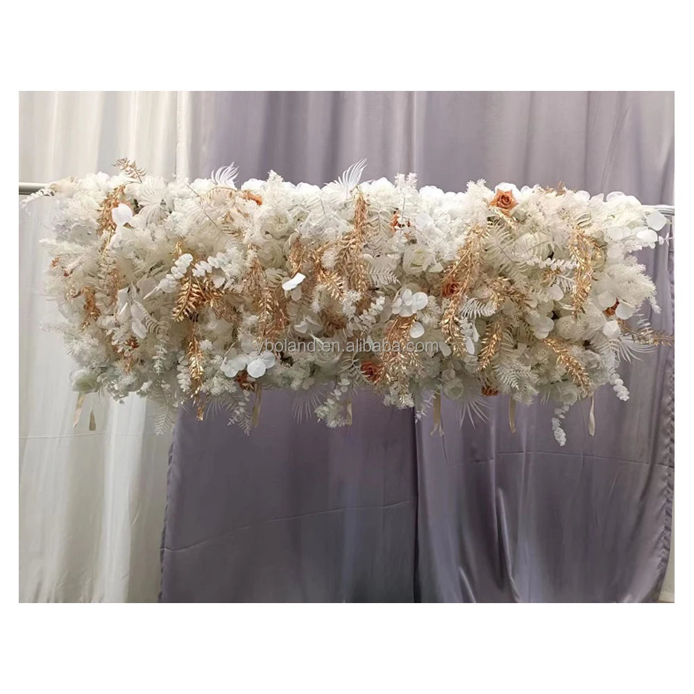 X09 Wholesale Wedding Home Floral Arrangement Decor Hanging Silk Flower Wall Panel 3D Roll up Artificial Flower Wall Backdrop