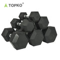 TOPKO Popular Customize Rubber Encased Exercise & Fitness Hex Dumbbell