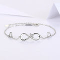 Fine Jewelry Cross Infinity Charm 925 Sterling Silver Cubic Zirconia Bracelet For Women Girls Gifts