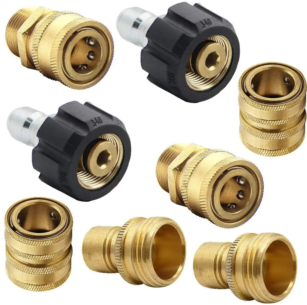 Pressure Washer M22 Adapters Quick Connector Fittings Sets 8 Pcs