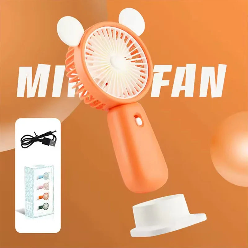 New Design 800mah Handheld Small Usb Mini Fan Mute Large Wind Portable Halter Fan