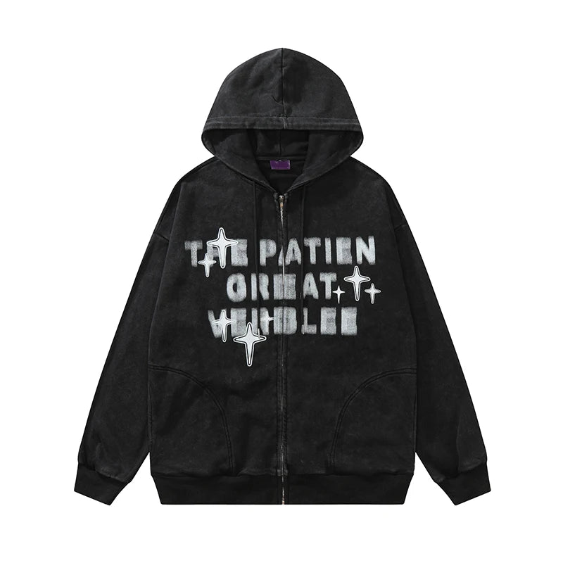 Full Zip Winter Solid Heavyweight French Terry Cotton Fleece Hoodie with Custom Embroidery Unisex Design