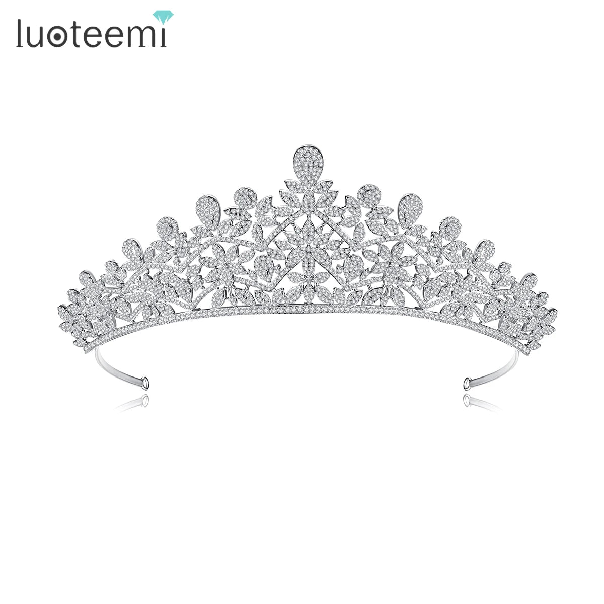 LUOTEEMI Adult Birthday Princess Crown Bridal Tiaras Wedding Dress Crystal Head Tiara Crowns