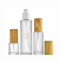 20ml 30ml 50ml 100ml Frosted Round Cylinder Glass Perfume White Spray Bamboo Cap Bottles