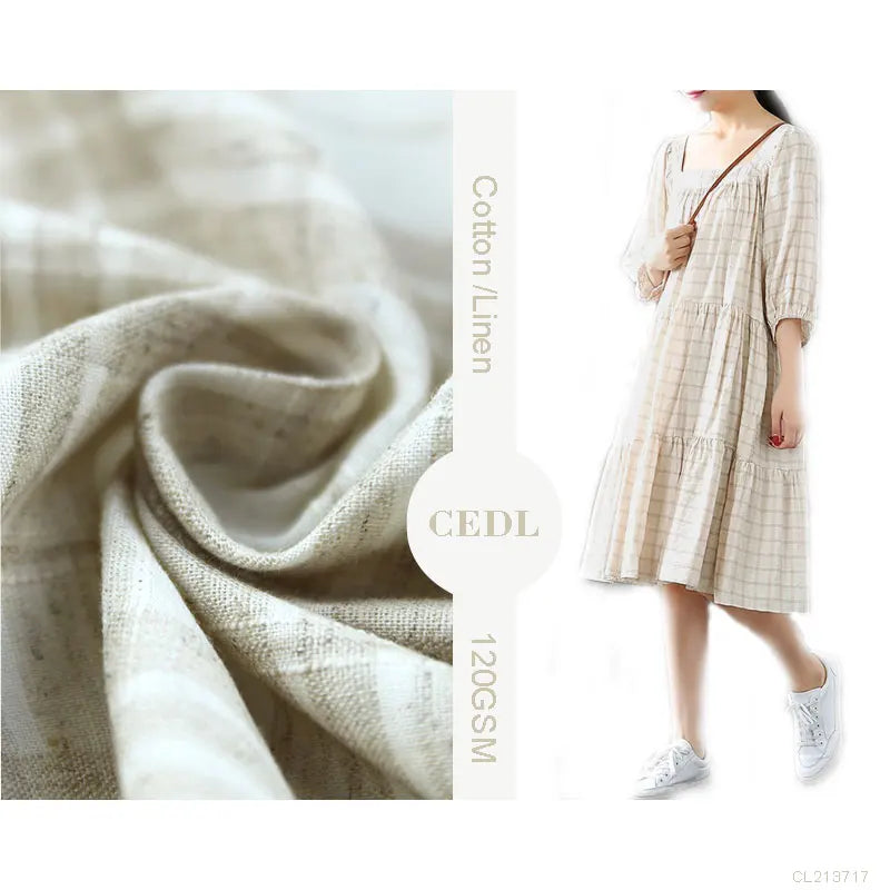 Hot Selling Quality Wholesale Fabric Cotton Linen Yarn Dyed Check Jacquard