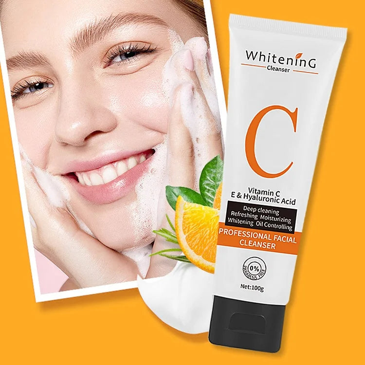 Private Label Moisturizing Foaming Cleanser Deep Cleansing Anti Acne Brightening Whitening Vitamin C Face Wash