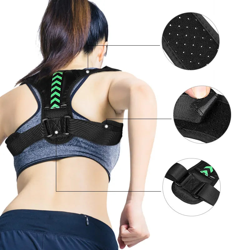 Posture Corrector Upper Back Straightener Brace for Men and Women Black Opp Bag Durable Composite Material Universal Support