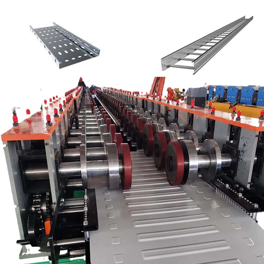 High Speed PPGI Material Automatic Control Glazed Tile Type Cable Tray Roll Forming Machine