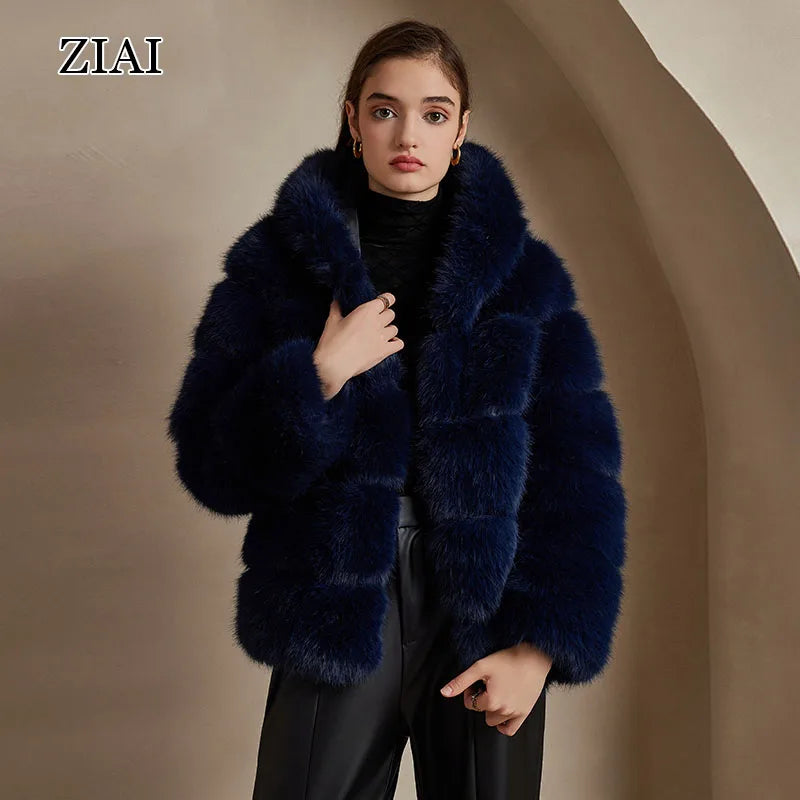 Fashion Ladies Fake Fur Coat Winter Women Custom Faux Fur Jacket Warm Faux Fur Coat for Women MegaBDM