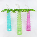Wholesale Coconut Tree Plastic Straw Bottle Juice Milk Tea Takeaway Packaging Plastic Bottle 500ml