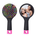Qualisub Personalized Sublimation Round Fashionable Hair Brushes Combs PET Sheet Heat Press Black+Pink