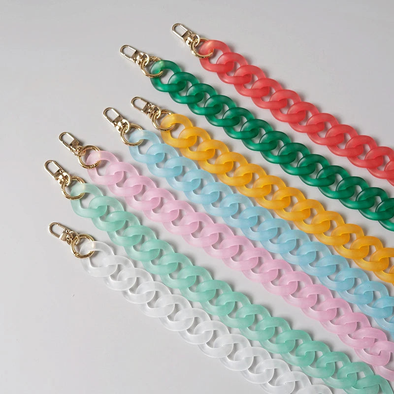 For Deepeel L1-42 Candy Color Mobile Phone Chain Acrylic Resin Bag Handle and Strap Detachable Accessory for Handbags