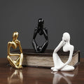 Thinker Statue Abstract Resin Sculpture Mini Art Decorative Desk Figurine Thinker Figures Office Bookshelf Home Decoration