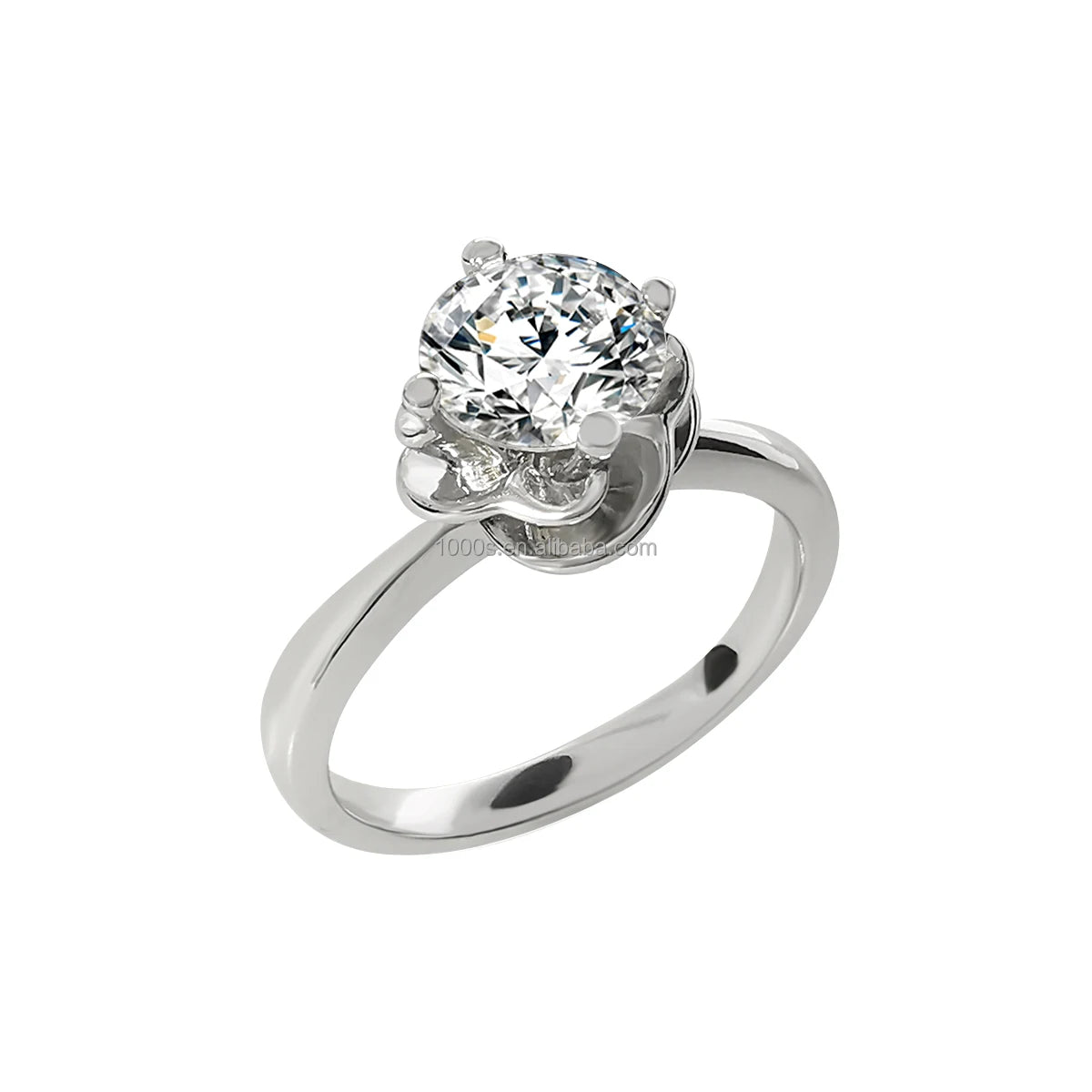 AU585 Solid White Gold Moissanite Wedding Rings 14k Fine Jewelry Real Gold Rings Jewelry Hot Selling Design Gold Jewelry