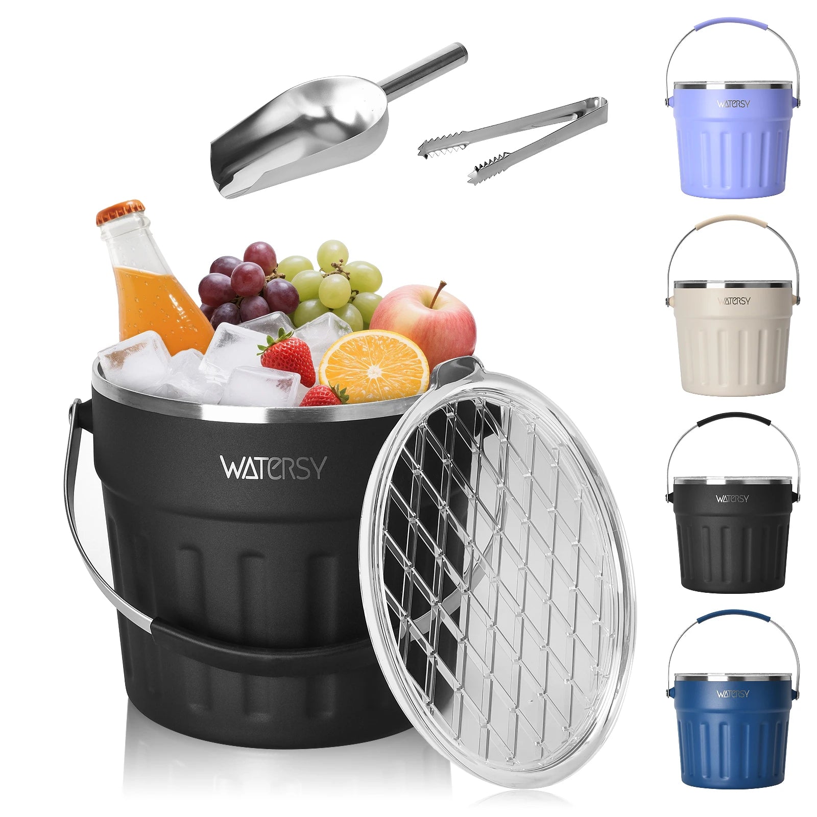 Large Multifunction Beverage Tub With Handle 260oz Double Wall Stainless Steel  Reusable Drinkware for Sport Party Keep Cold 24h