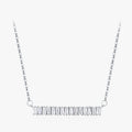 Ailmay Transparent Trapezoidal Zircon Rectangle Pendant Necklace for Women Fine Elegant 925 Sterling Silver Wedding Jewelry
