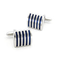 Factory in Stock Funny Cool Blue Striped Enamel Metal Copper Wedding Cufflinks for Men Wholesale