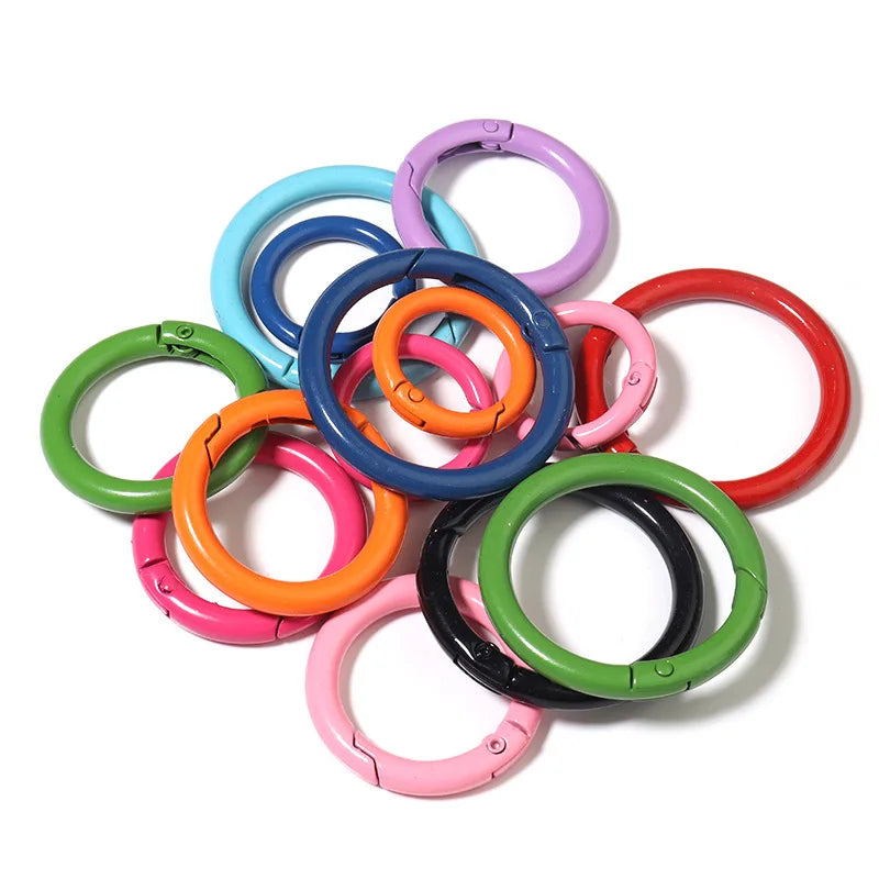 Painted Metal Spring Gate O Ring Openable Keyring Leather Bag Belt Strap Buckle Dog Chain Snap Clasp Clip Trigger Luggage