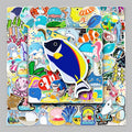 100PCS Factory Wholesale Sea Creatures Cute Creative Ocean Series Stickers Guitar Refrigerator Desktop Personality Stickers