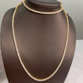 Yellow Gold Plated Silver925 Moissanite Tennis Necklace Hiphop Style 3mm Round Brilliant Cut Moissanite Diamond Tennis Chain