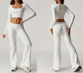 Yoga Sets for Women Fitness Long Sleeve Sports Shorts Tshirts Suit Crop Top Active Wear Outfits Workout Legging