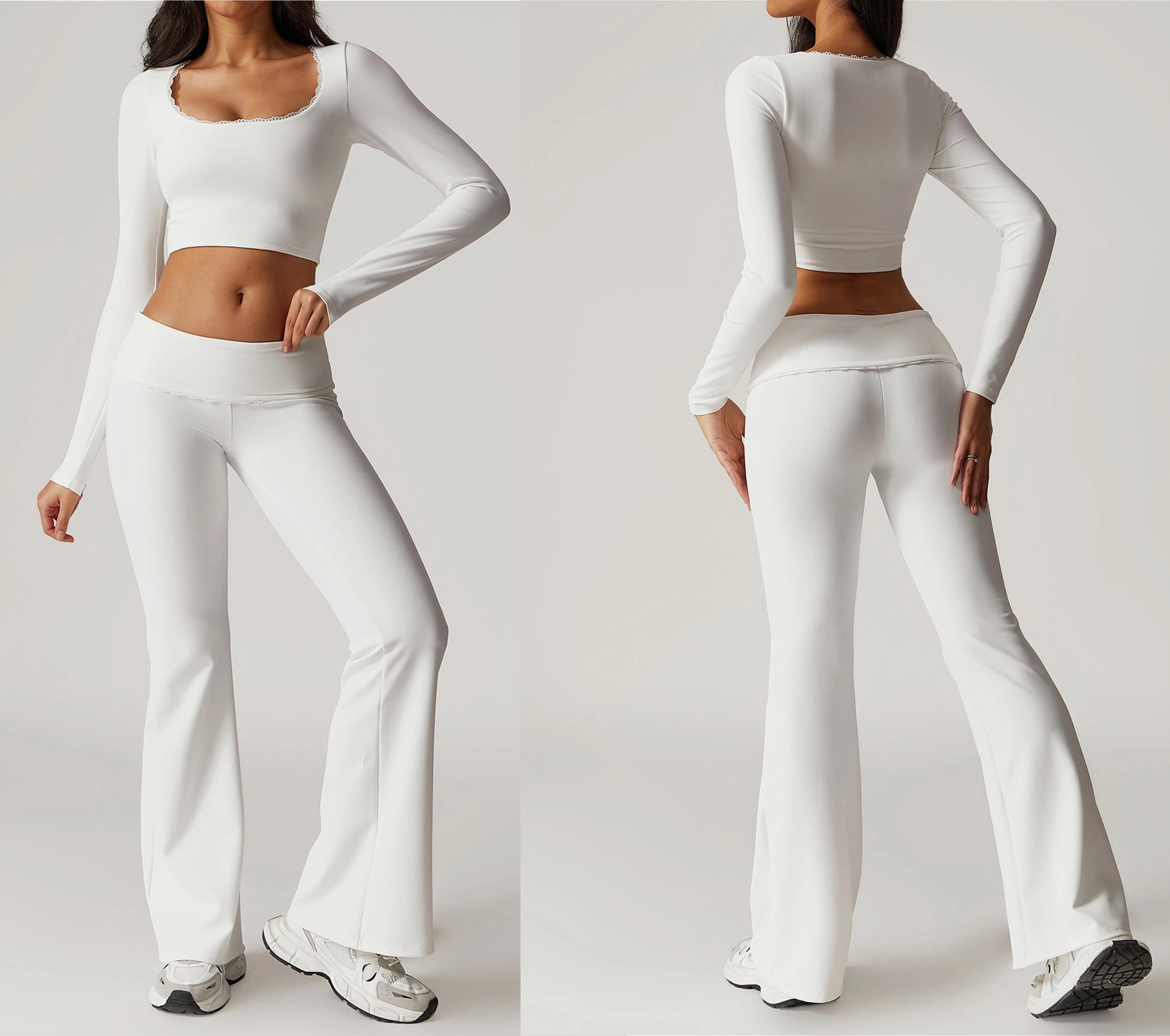 Yoga Sets for Women Fitness Long Sleeve Sports Shorts Tshirts Suit Crop Top Active Wear Outfits Workout Legging