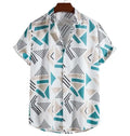 Hot Sales Summer Men's Beach Shirt Fashion Geometric Pattern Printing Casual Hawaii Short Sleeve Shirts