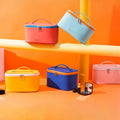 Qetesh Custom Logo Pink Travel Large Makeup Bag Organizer Portable Waterproof Cute Women PU Leather Cosmetic Storage Bag