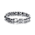Retro Viking Dragon Scale Cuban Link Chain Mens Stainless Steel Simple Keel Bracelet Jewelry Gift