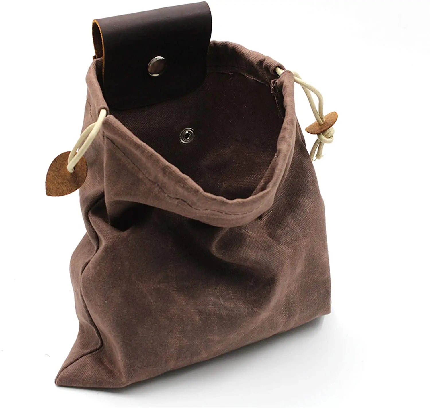 Outdoor Foraging Pouch Bag Waxed Leather Canvas Fruit Picking Bag Garden Mushroom Pouches Hunting Bag  Bushcraft Belt