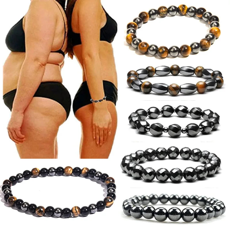 Wholesale 68mm Natural Stone for Men Women Unisex Charm Energy Obsidian Hematite Tiger Eye Black Agate Crystal Beads Bracelet MegaBDM
