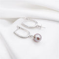 E178 7-8mm DIY Natural  Freshwater Pearl Charm Earrings Mounting Accessory 925 Sterling Silver Gold Plated  Jewelry for Women