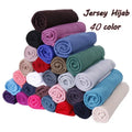 Wholesale Luxury Solid Color Foulard Women Jersey Cotton Scarf High Quality Elastic Hijab Spring/Summer Customizable Logo