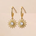 Nagosa 18k Gold Vermeil starburst Earrings Custom 925 Sterling Silver Hoop Jewelry for Women