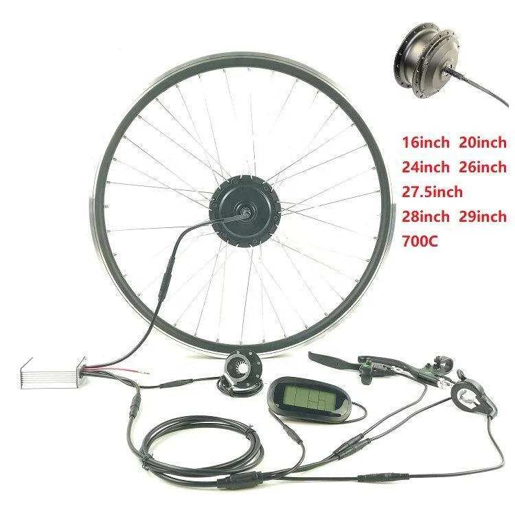 24V 250W Bicycle Mountain Accessories Full Waterproof Electric Bike Kit  Front Wheel KT-LCD6 Display
