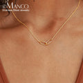 EManco Hot Fashion Stainless Steel Link Infinity Necklace Geometric Double Paperclip Pendant Women's Simple Jewelry Wholesale
