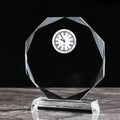 Wholesales Blank Office Desktop Decorations Business Clock Souvenirs Clear Round K9 Crystal Trophy Award