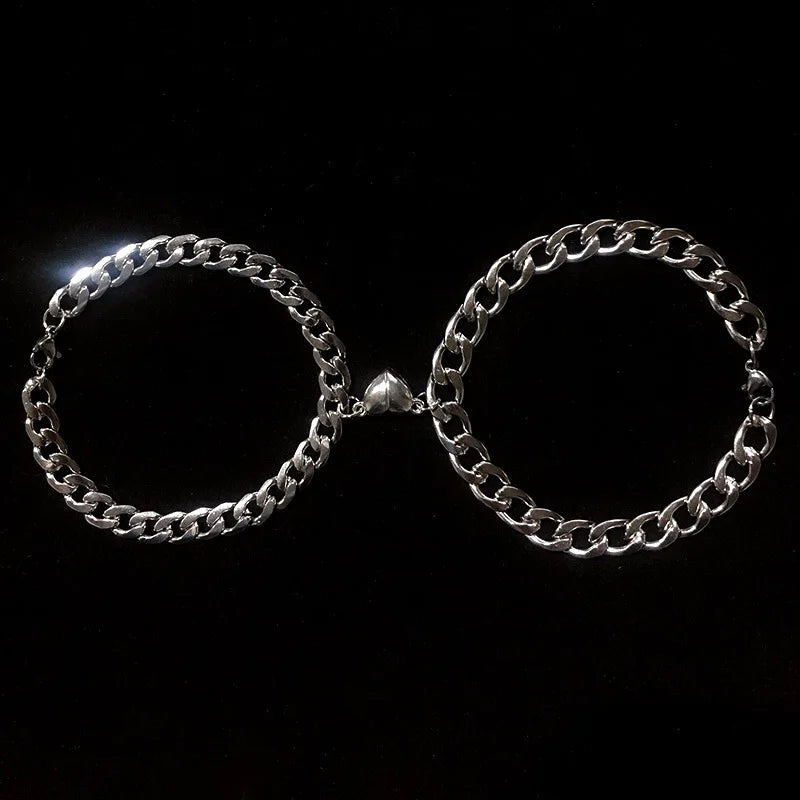 Magnetic Bracelets 2021 New Trendy Cuban Chain Men Bracelet Classic Stainless Steel Chain Bracelet for Men Women Jewelry