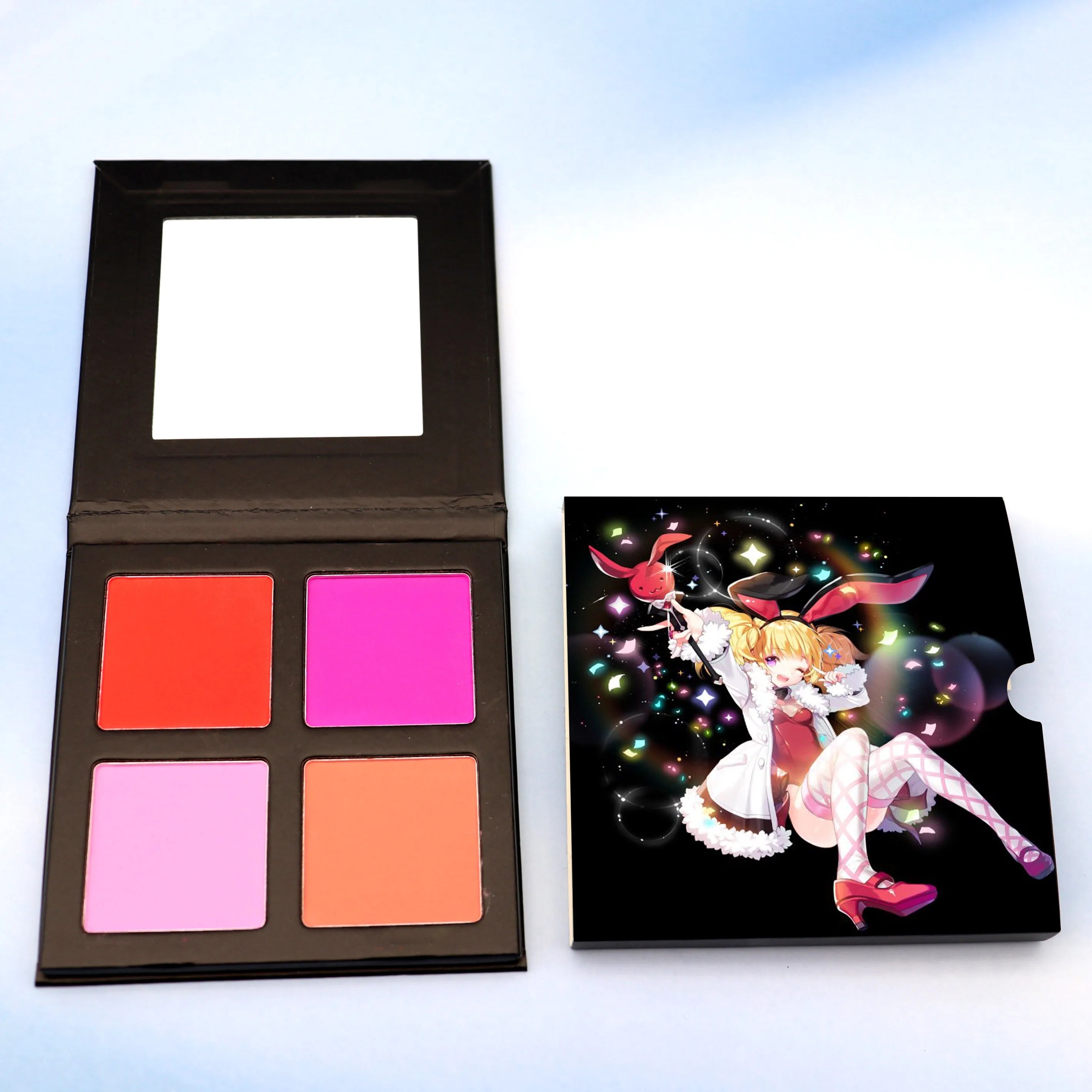 Private Label Blush Palette Rose Blusher Make up Cardboard Palette Custom Single Blush Palette