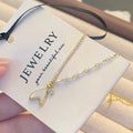 Women's New Fish Tail Starry Sky Necklace 3-4mm Natural Freshwater Potato Pearl Stand Out with Unique Style
