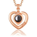 G2692 Wholesale I Love You in 100 Languages Necklaces Projection Heart Pendant Necklace for Matching Couple Fashion Jewelry