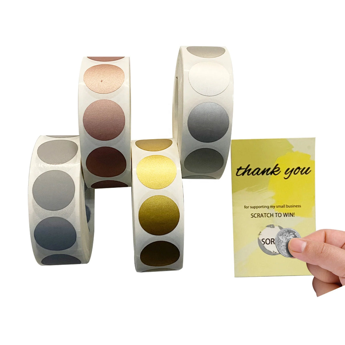 Custom 20mm Round Gold/Silver/Color Scratch Off Label Stickers Roll Gift Cards Scratch Off Stickers