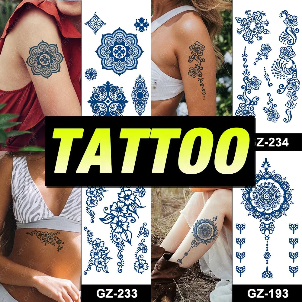 100% Herb-Based Plant Safe Last 2 Weeks Blue Genipa Hand Arm Shoulder Leg Juice Ink Semi Permanent Jagua Henna Tattoo