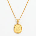 Joolim Jewelry Women Engraved Women Figure Pendant Necklace 18k Gold Plated Necklace MegaBDM