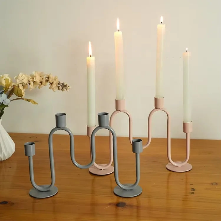 Table Dinner Various Color  Metal Hot Selling Gold Candle Candle Holder Modern Metallic Products Customized Tall Candles