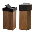 Solid Wood Clamshell Trash Can Household Wooden Homestay Hotel square Solid Wood Trash Can