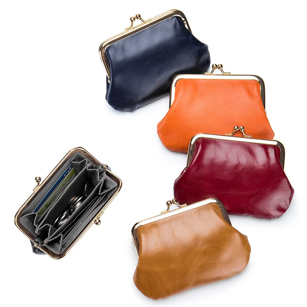New Arrival Luxury Genuine Leather Vintage Small Coin Purse Ladies Wallet Card Holder