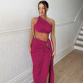 Guangzhou Auyan Long Dress Chiffon Evening Gown Fishtail Solid Color Women's Dress