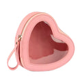 Wholesale Heart-Shaped Custom Zipper Closure Large Fashionable Holographic Lipstick Cases for Girls' Gift Cosmetic Makeup Bag